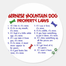 Lois 2 de propriété de CHIEN de MONTAGNE de BERNES Adhésif