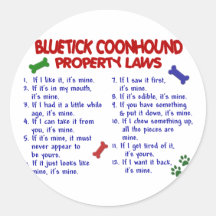 Lois 2 de propriété de COONHOUND de BLUETICK Autocollants