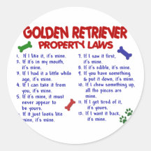 Lois 2 de propriété de golden retriever autocollant