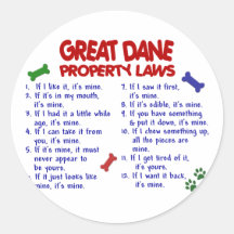 Lois 2 de propriété de GREAT DANE Autocollants Ronds