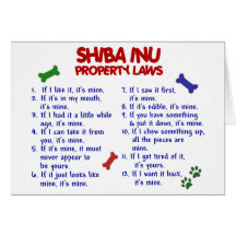 Lois 2 de propriété de SHIBA INU Carte De Vœux