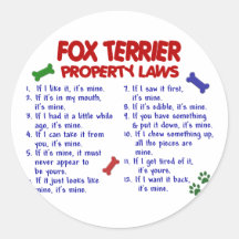 Lois 2 de propriété de TERRIER de RENARD Autocollant Rond