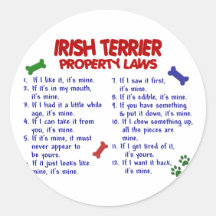 Lois 2 de propriété de TERRIER IRLANDAIS Autocollants