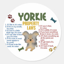 Lois 4 de propriété de Yorkie Autocollants Ronds