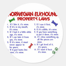 Lois NORVÉGIENNES 2 de propriété d'ELKHOUND Autocollants