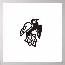 L'oiseau Deco choisit 10/10 (le noir) Posters