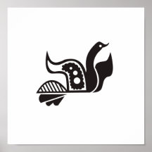 L'oiseau Deco choisit 6/10 (le noir) Posters