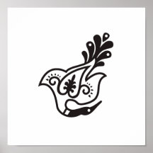 L'oiseau Deco choisit 8/10 (le noir) Posters