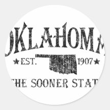 L'Oklahoma - plus tôt l'état Adhésifs Ronds