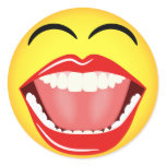 LOL Smiley Face Round Sticker