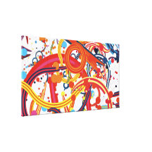 Lollipop Carnival Candy Swirls Colourful fun Stretched Canvas Print
