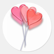 Lollipop Hearts Round Sticker