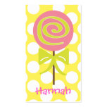 Lollipop Polka Dot Gift Calling Cards Business Card Template