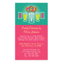 Lollipop Style Candy Catering Business Card