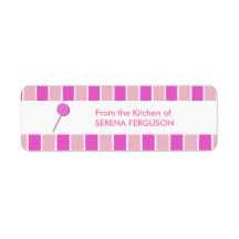 Lollypop rose étiquettes d’adresse retour