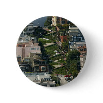 Lombard Street In San Francisco Americas Crookedes Button