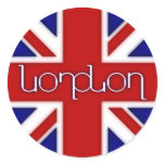 'London' ambigram on UK flag Sticker
