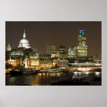 London at Night Large Poster