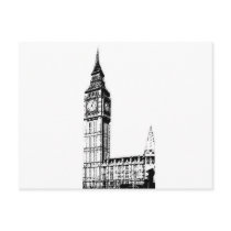 LONDON BIG BEN monotone print Postcard