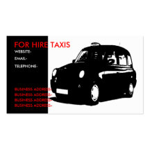 London black cab business card template