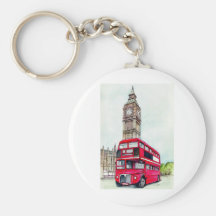 London Bus and Big Ben Keychain