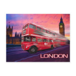 London Bus & Big Ben Postcard