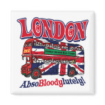 London Double-Decker Bus by Mudge Studios Magnet