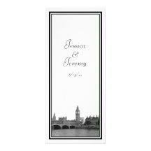 London England UK Skyline Menu Reception Personalized Invitation