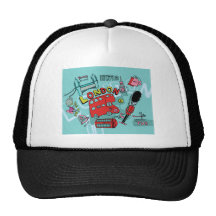 London ~ England United Kingdom Travel Art Trucker Hat