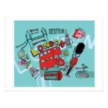 London ~ England United Kingdom Travel Art Postcards