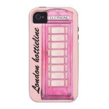 London hottieline - Pink British phone booth phone iPhone 4/4S Cover