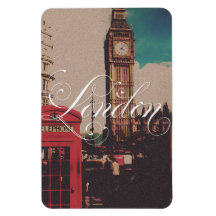 London Landmark Vintage Photo Magnets