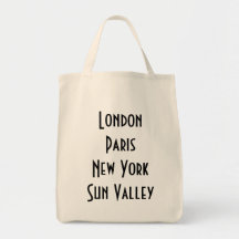 London Paris New York Sun Valley Tote Bag