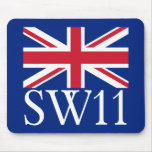 London Postcode SW11 with Union Jack Mouse Pads