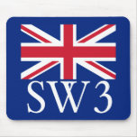 London Postcode SW3 with Union Jack Mouse Pads