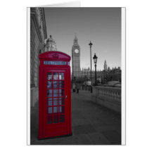 London Red Telephone box Card