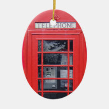 London Red Telephone Box Christmas Tree Ornaments