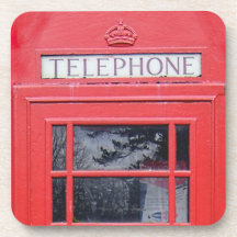 London Red Telephone Box Drink Coasters