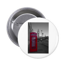 London Red Telephone box Pinback Buttons