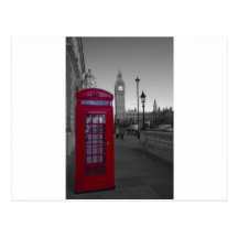 London Red Telephone box Post Card