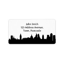 London skyline silhouette cityscape address labels