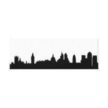London skyline silhouette cityscape gallery wrapped canvas
