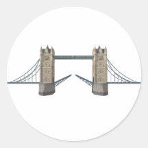 London Tower Bridge: 3D Model: Round Stickers