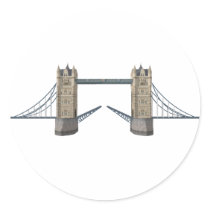London Tower Bridge: 3D Model: Round Stickers