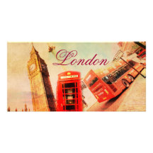 London vintage personalised photo card