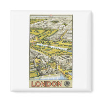 London Vintage Travel Poster Fridge Magnets