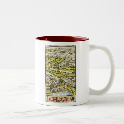 London Vintage Travel Poster Mugs