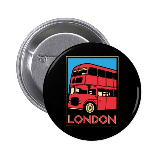 london westminster england art deco retro poster pinback button