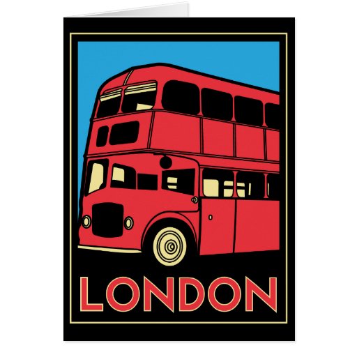london westminster england art deco retro poster greeting card