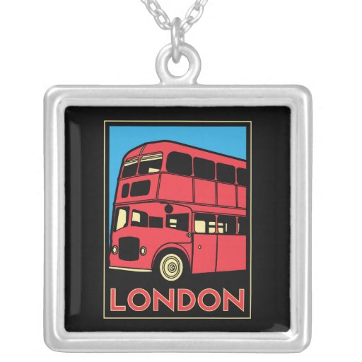 london westminster england art deco retro poster custom necklace
